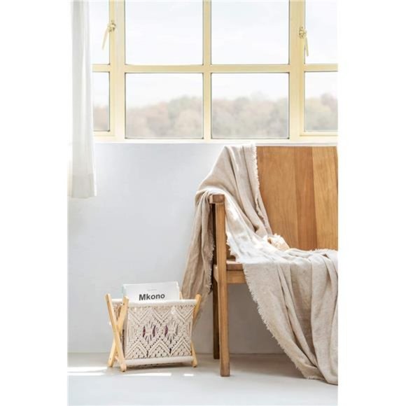 Macrame Magazine Rack Boho Magazine Holder Storage Standing Basket Nursery Decor - Picture 7 of 12